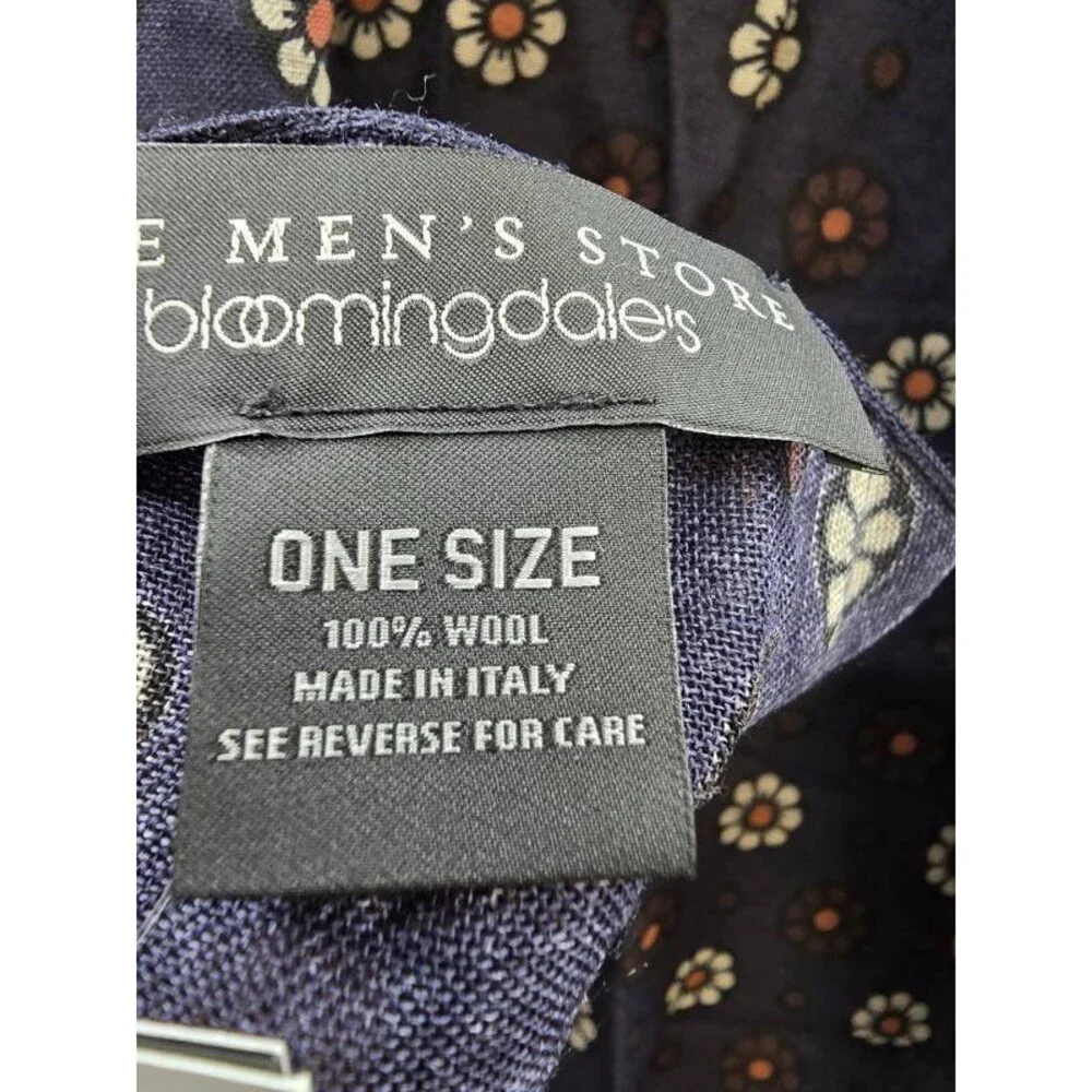 The Men's Store at Bloomingdale's Wool Floral Medallion Italian Scarf OS Navy